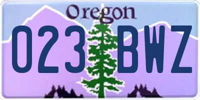 OR license plate 023BWZ