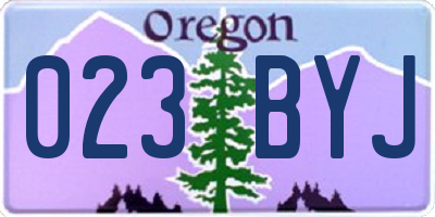OR license plate 023BYJ