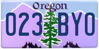 OR license plate 023BYO