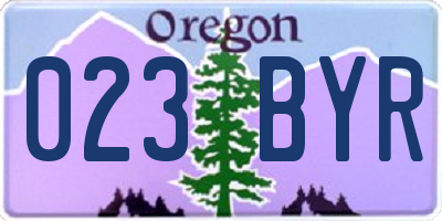 OR license plate 023BYR