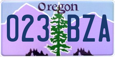 OR license plate 023BZA