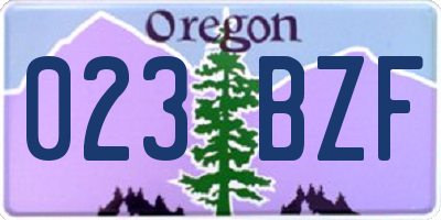OR license plate 023BZF