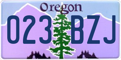 OR license plate 023BZJ