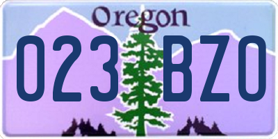 OR license plate 023BZO