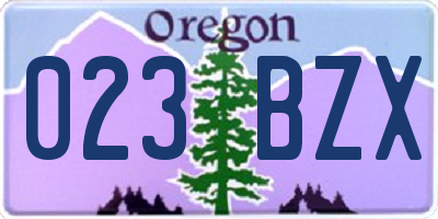 OR license plate 023BZX