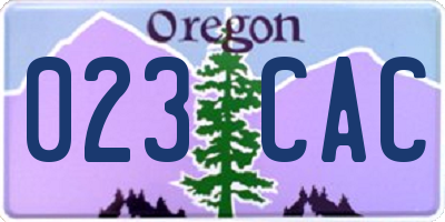 OR license plate 023CAC