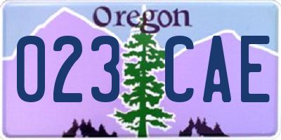 OR license plate 023CAE