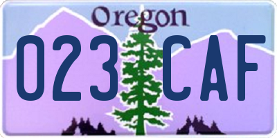 OR license plate 023CAF