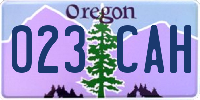 OR license plate 023CAH
