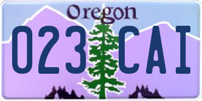 OR license plate 023CAI