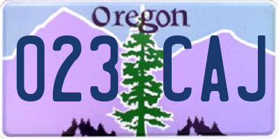 OR license plate 023CAJ
