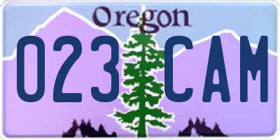 OR license plate 023CAM