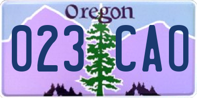 OR license plate 023CAO