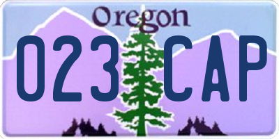 OR license plate 023CAP