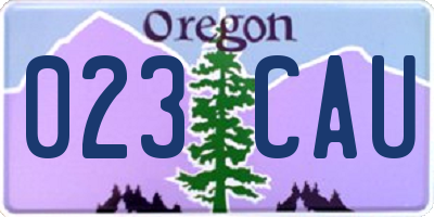 OR license plate 023CAU