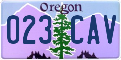 OR license plate 023CAV