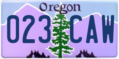 OR license plate 023CAW