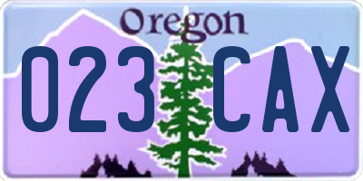 OR license plate 023CAX