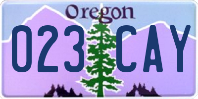 OR license plate 023CAY