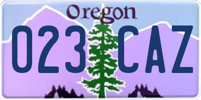 OR license plate 023CAZ