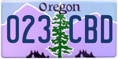 OR license plate 023CBD