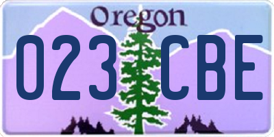 OR license plate 023CBE