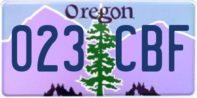 OR license plate 023CBF
