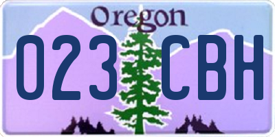 OR license plate 023CBH