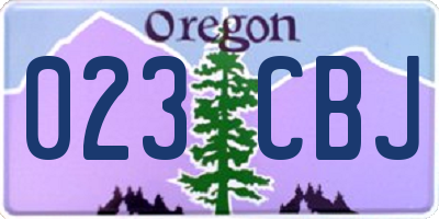 OR license plate 023CBJ