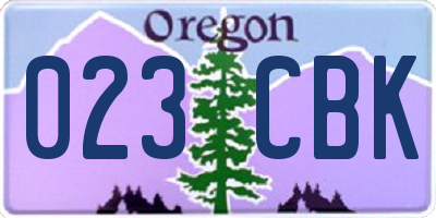 OR license plate 023CBK
