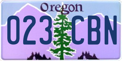 OR license plate 023CBN
