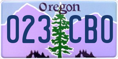 OR license plate 023CBO