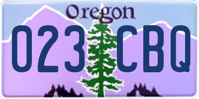 OR license plate 023CBQ
