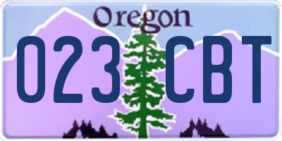 OR license plate 023CBT
