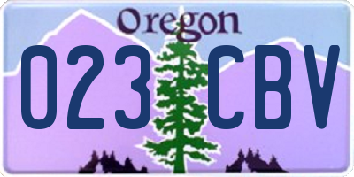 OR license plate 023CBV