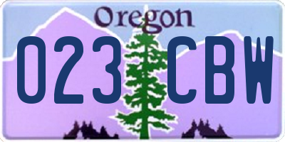 OR license plate 023CBW