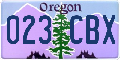 OR license plate 023CBX