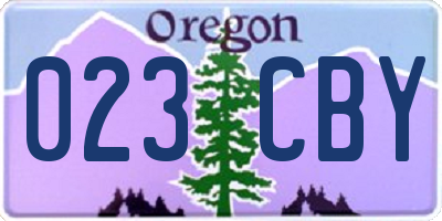 OR license plate 023CBY