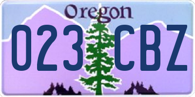 OR license plate 023CBZ
