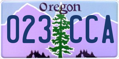 OR license plate 023CCA