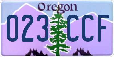 OR license plate 023CCF