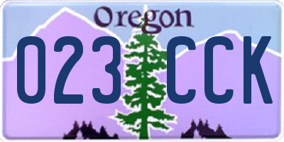 OR license plate 023CCK