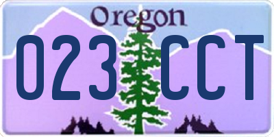OR license plate 023CCT
