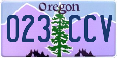 OR license plate 023CCV