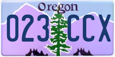 OR license plate 023CCX
