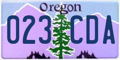 OR license plate 023CDA