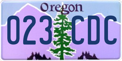 OR license plate 023CDC
