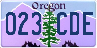 OR license plate 023CDE