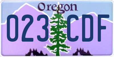 OR license plate 023CDF