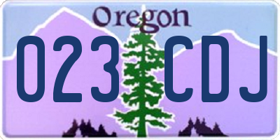 OR license plate 023CDJ